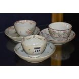 Three late 19th century porcelain tea bo