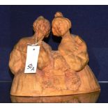 A terracotta figure group, depicting two