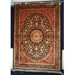 A fine Kashan motif carpet/wall hanging,