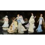 A group of seven statuettes and figures,