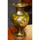 A painted metal vase by Henry Loveridge