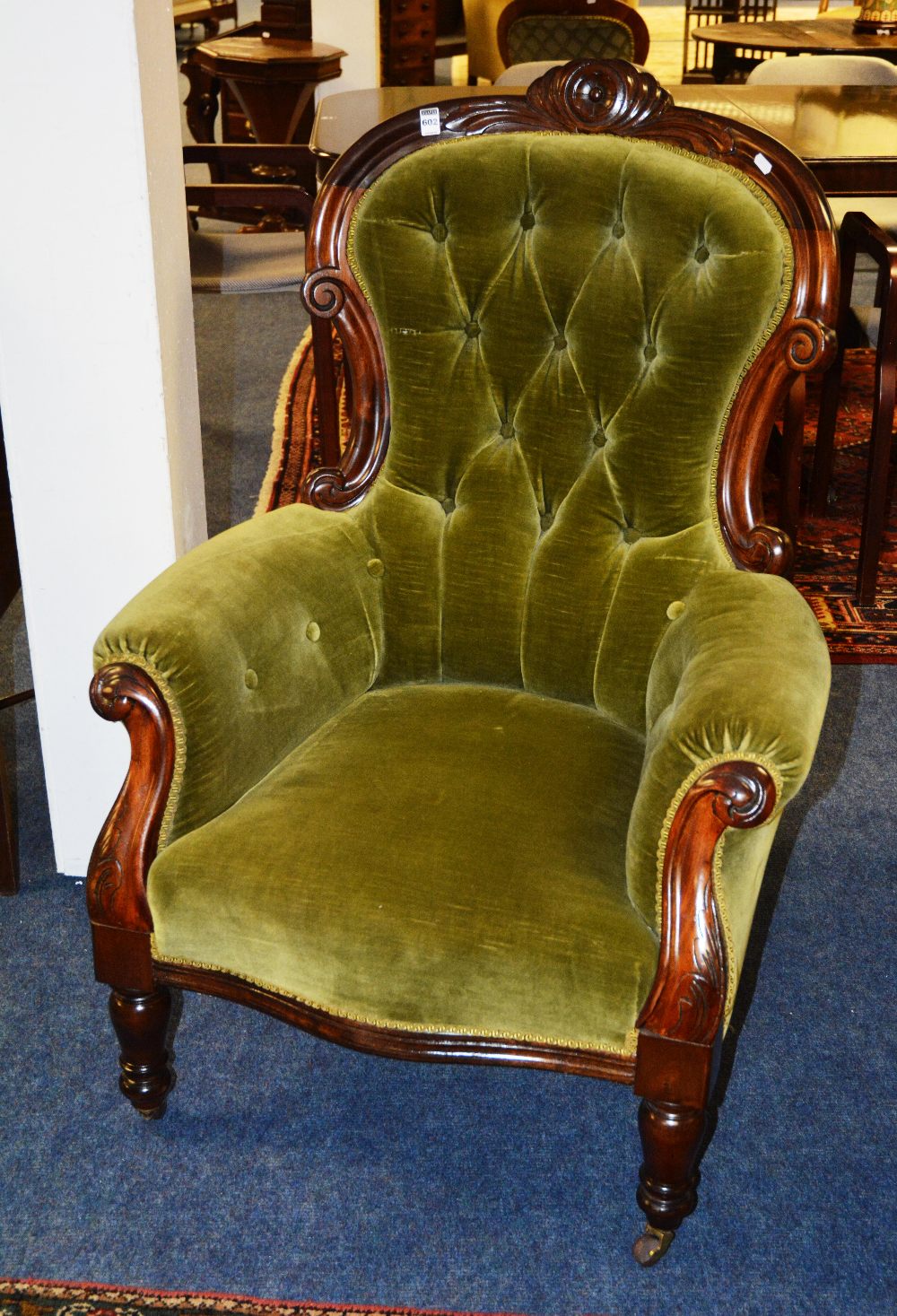 A Victorian mahogany framed gents armcha