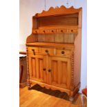 A Victorian Scotch pine dresser, with sh