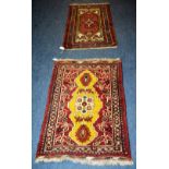 Two Persian mats, 120 x 85cm and 126 x 7