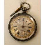 A silver cased pocket watch, hallmarks f