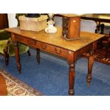 An early 20th century oak side table, wi