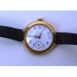 An 18 carat gold cased wristwatch , the