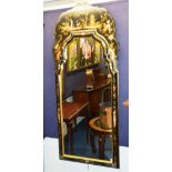 A chinoiserie framed wall mirror, decora