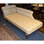 A late Victorian chaise lounge, upholste