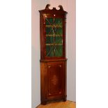 A late Victorian corner cabinet, the top