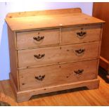 A 19th century pine chest of drawers, wi