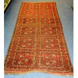 A Persian rug, with two rows of six pane