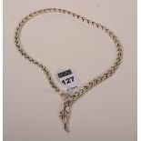 A lady's Mexican silver necklace, with articulated flat links in the form of a snake,