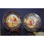 A pair of Vienna cabinet plates, signed Schuler,