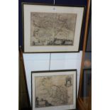 Three hand coloured maps of Eskdail, Kirkudbright and Clyds-Dayl, all in black slips,