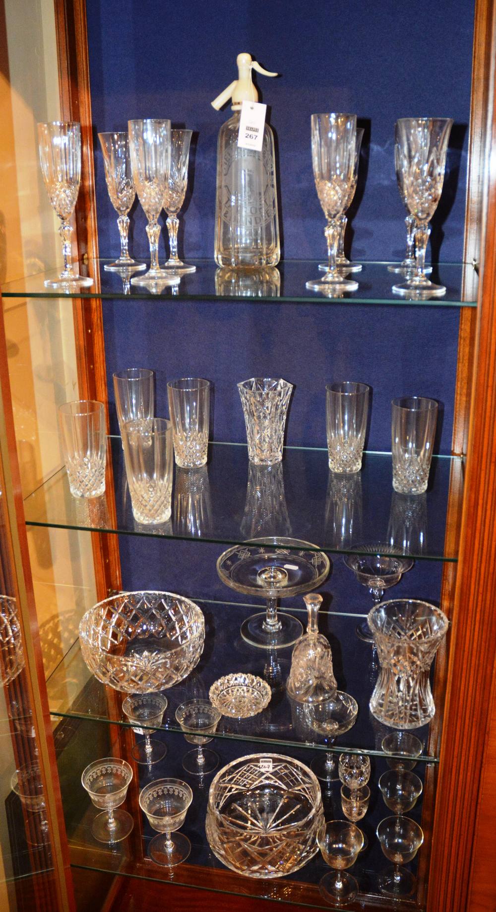 A quantity of crystal and glassware, to include vintage soda siphon by Melville & Co,