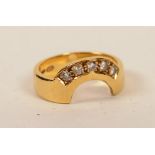 An 18ct gold and pave set diamond ring,