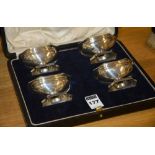A set of four George V silver salts, London 1918 by Edward Barnard & Sons Ltd,