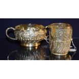 A late Victorian silver sugar bowl and cream jug, Edinburgh 1890 & 1892 by Hamilton & Inches,