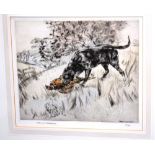 Henry Wilkinson (1921-2011)
'The Retrieve'
Hand coloured copper plate etching, signed in pencil,