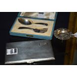 A George VI silver cigarette case, Birmingham 1943 by WH Manton Ltd,