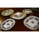 A set of four Victorian graduated pottery platters, 'The Lily of the Valley',
