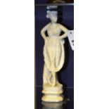 A carved Parian ware figure of a classical female, raised on octagonal base,