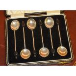 A set of six Birmingham silver coffee spoons,