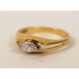 An 18ct gold marquis cut diamond solitaire ring, approximately 0.30ct in total, 3.