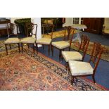 A set of six matching Edwardian mahogany parlour chairs,