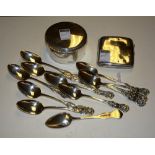 A set of 12 Victorian Glasgow silver teaspoons, dated 1864 by Peter Aitken,