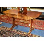 A Regency mahogany fixed library table,