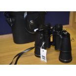 A pair of Pentax Asahi binoculars in case, 10 x 50 Field 5.5* no.