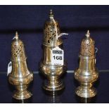 Three George III silver sugar sifters, London 1771 by John Delmester,