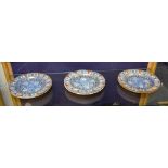 A set of six Minton style Victorian pottery plates, with Imari foliate decoration and gilded border,