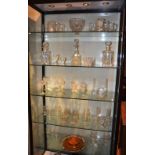 A large quantity of crystal and glassware, to include decanters, one with silver neck, wine,