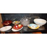 A quantity of china and crystal, to include Carlton Ware Rouge Royale comport and dish,