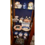 A quantity of china and pottery, to include Royal Crown Derby Imari box with cover,