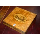 A George III satinwood travelling writing slope,