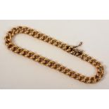 An 18ct gold curb link bracelet, in case, 29.