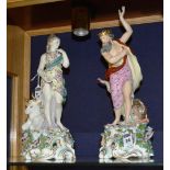 A pair of 19th century Derby Samson porcelain figures Neptune and Europa, richly decorated with