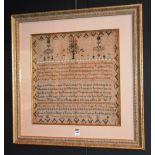 A late George III needlepoint, by Ann Weaver, 1807,