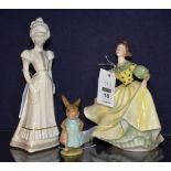 A coalport lady's of fashion statuette of Julia, 21cm high,