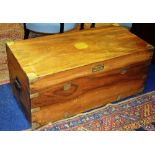 An early 20th century camphorwood blanket chest, with hinged lid,