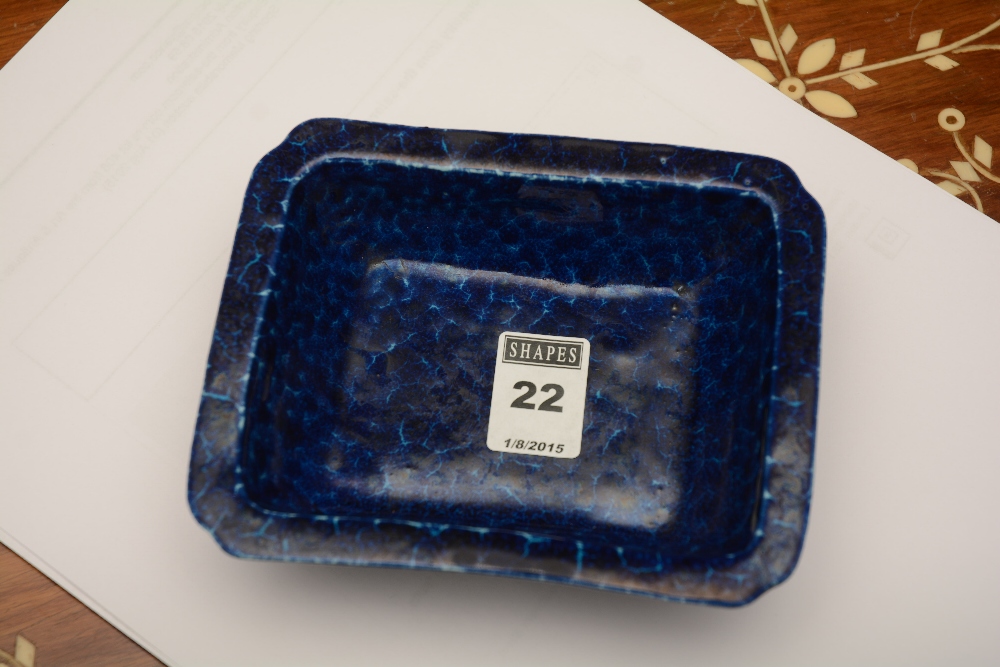 A Chinese blue glazed pottery dish, with six blue character marks to base, 14cm diameter CONDITION - Image 2 of 4