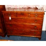 A George IV mahogany inlaid chest of drawers,