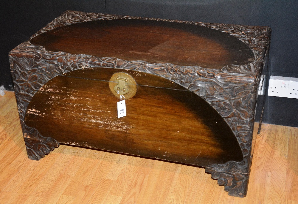 An Oriental camphorwood blanket chest,