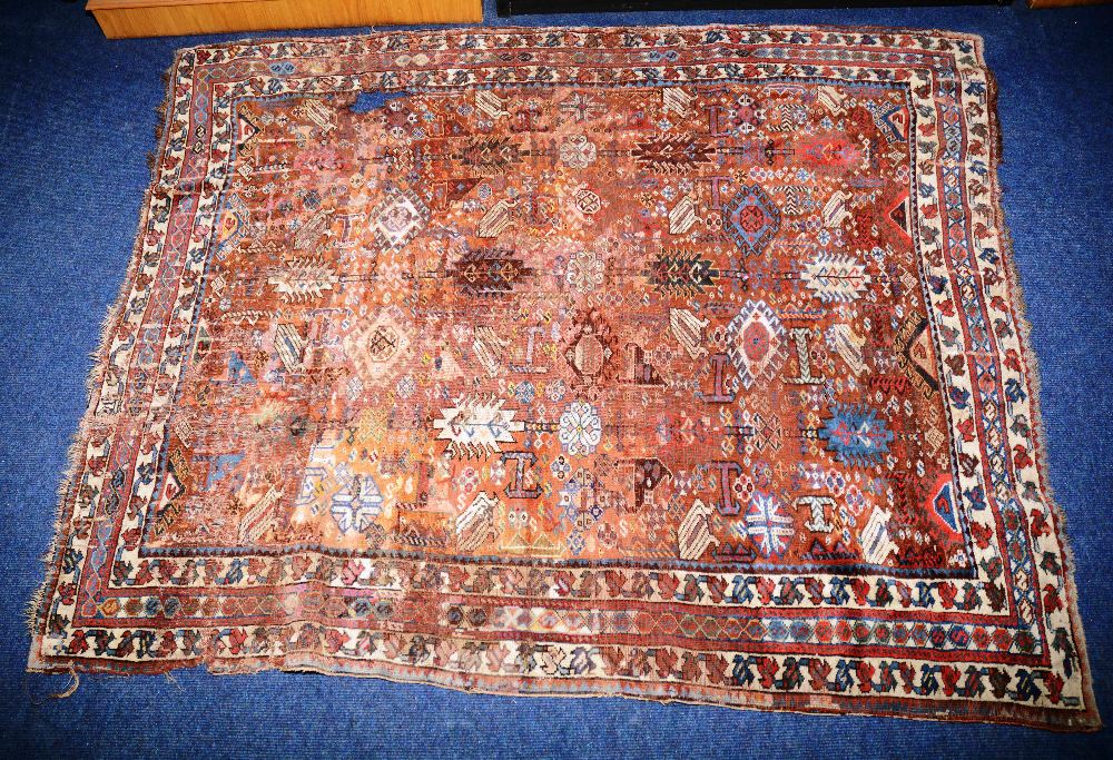 An antique Persian Khamseh rug c.