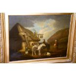 Ascribed to George Morland (1763-1804)
'Figures by a Wayside Inn'
Oil on canvas,