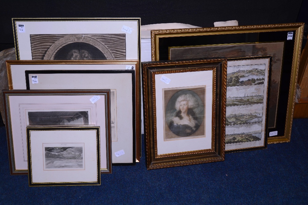 A quantity of etchings and prints etc (a lot) CONDITION REPORT: Lot 314 - paper discoloured, foxing,